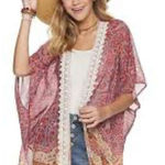 Jolt  Crochet Trim Kimono, Size Small Photo 0