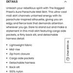 The Ragged Priest  aura parachute midi skirt black nylon women’s size 8 brand new Photo 4