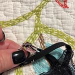 SO  lace inset cami junior medium black & pink floral chiffon v-neck sleeveless Photo 3