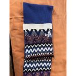 Old Navy Sweater-Knit Fair Isle Scarf One Size Blue White Black Red Photo 2