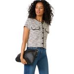 Evereve Margo Short-sleeve Black and White Tweed Jacket-size Large Photo 1