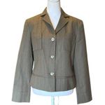 Harvé Benard Harve Benard Vintage Wool Blazer Jacket Womens Size 10 Brown Green Striped Photo 0