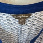 Tommy Bahama Fan Festival split neck dress shell print blue lightweight sz M Photo 2