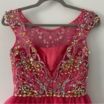 Sherri Hill Bright Pink Beaded Sequin Tulle Mini Skirt Pageant Prom Dress 2 Photo 7