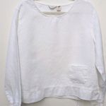 J.Jill  Women's Blouse Tunic Long Sleeve Made In USA Linen Cotton White Top Sz M Photo 0