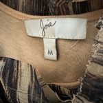 Joie  100% Silk Brown Orange Peasant Blouse Front Tie Boho Artsy Hippie Medium Photo 4