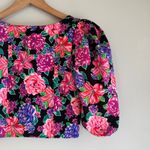 ZARA  NWT Floral Cropped Short Puff Sleeve Blouse Size XS Photo 5