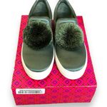 Tory Burch  Daphne Pom Pom Satin Lux Slip On Sneaker Green Size 8 New With Box Photo 0