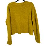 Free People Finders Keepers V Neck Moss Yellow Green Textured Crop Sweater Small Photo 4