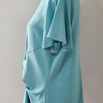 Worthington  Aqua Crewneck Twist Side Jersey Knit Blouse Size Large Photo 2