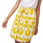 Loft Ann Taylor Ikat Yellow & White Skirt & Belt (XS) Photo 0