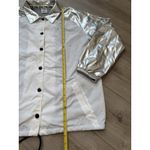 Victoria's Secret Pink  White Silver Jacket,‎ Size Medium Y2K Rain Windbreaker Photo 2