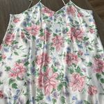 Vintage paper tag Dentelle Ivory Floral Polyester Slip Dress Nightgown Large Pink Photo 1