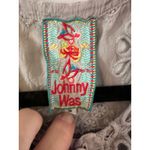 Johnny Was  Marietta Gray Eyelet Lace Flutter Sleeve Embroidered Tunic Top Size S Photo 1
