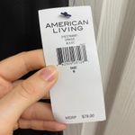 American Living NWT Diagonal White Ruffle Black Shift Dress Size 6 Stretch S ! Photo 3