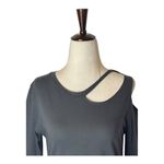 LNA Shirt Women XS Gray Cotton Cut Out Neckline Lightweight Tee Punk Athleisure Photo 2