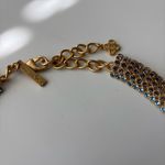 Oscar de la Renta NWOT  Gold and Blue Mesh Necklace Photo 7