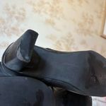 Vintage 90s y2k black leather knee high square heel side zip boots size 8 Photo 6