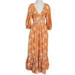 Free People Golden Hour Maxi Dress Bohemian Floral Dainty Tan Neutral Medium Photo 5