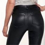 Free People  Vegan leather High Rise Long & Lean Pant in Black Photo 3