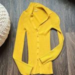 Cult Gaia  Gold Ribbed Button Down Photo 0