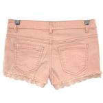 GB Gianni Bini Y2K Pink Denim Low Rise Shorts Scallop Eyelet Hem Distressed Photo 2