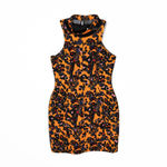 Camilla And Marc  Evocateur Orange Leopard Floral Print Mesh Panel Sheath Dress 4 Photo 0