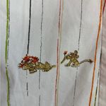 Chico's Chico’s Optic White Striped “Roaring Tails” Lion Print Olissa 3/4 Blouse 3 XL 16 Photo 3