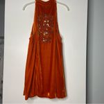 Free People  Jills Sequin Swing Halter Dress Orange XSmall Photo 2