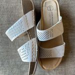 White Mountain Tan Wedge with White Straps Photo 0