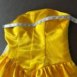Short Yellow Strapless Homecoming Prom Dress Corset Back Bow Puffy Skirt Size M Yellow Size M Photo 11
