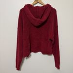 Aerie  Marshmallow Fuzzy Hoodie Size Large Red cozy fall winter sweater Photo 5