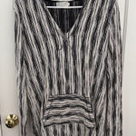 Velvet Tees Velvet Striped Black and White Hoodie Photo 0