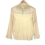 Free People Women’s On the Island Boho Light Yellow Crochet Top Photo 5