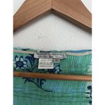 Alberto Makali VTG Blue Green Floral Bell Sleeve Blouse Beaded Fairy Whimsical Earthy Moss Art Photo 6