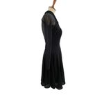 Tadashi  Black Mesh Detail Long Sleeve Dress Size 8 Photo 2