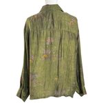 Free People Found Floral Moss Button Down Camp Shirt Olive Green Medium Unisex Photo 3