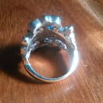 Simulated Opal and Orange and White Crystal Stainless Steel Ring (Size 6) Photo 9