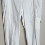 Chico's  2 US Large Womens White Cargo Cuffed Pants Pockets Beach Preppy Boho Photo 0
