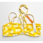 AQUA x Studio 189 Pineapple Bikini Swimwear Medium Yellow White Top and Bottom Photo 3