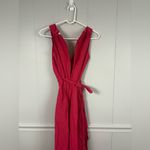 Boden Linen Blend Red Wrap Midi Woman’s Dress 4 Spring Tea Party Summer Casual Photo 4