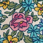 Vintage Blouse Floral‎ Medium Blue Pink White Button Photo 10