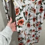 White floral print boho long sleeve midi dress size large Photo 3