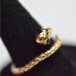 Source Unknown Black Eyed Coiled Cobra Gold Tone Size 7 Goth Punk Biker Ring Photo 1