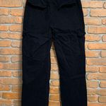 ZARA Womens 8 Cargo Pants Black Wide Leg Utility Workwear Jeans Trouser Straight Photo 3