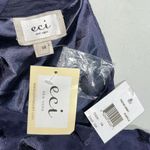 ECI New York NWT Size 14 Navy Blue Swiss Dot Silk Blend Halter Tank Top Blouse Photo 3