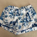 Sheshow Women's Blue and White Dog Print Sleep Shorts Photo 0