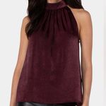 Liverpool Mock Neck Halter Top in Burgundy Leopard Print, NWT, Size S Photo 2