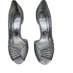 Adrianna Papell Heels Women 6.5M Silver-tone D’Orsay Stiletto Peep-toe Photo 1