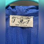 VTG JF Blue Floral Collared Fit & Flare Pleated Dress With Mid Photo 2